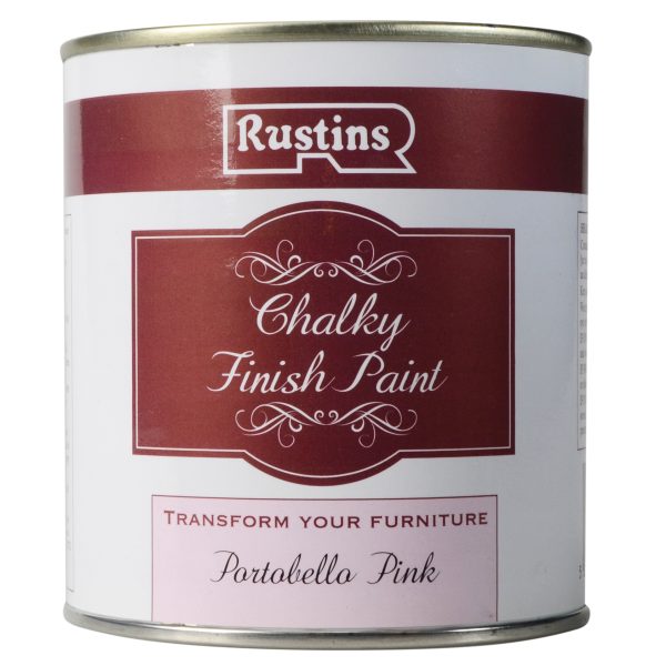 RUSTINS Chalky Finish Paint Portobello Pink 500ml