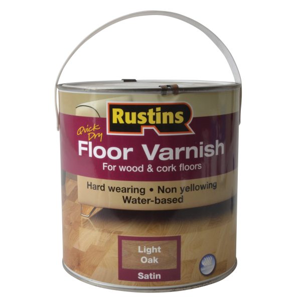 RUSTINS Quick Dry Coloured Floor Varnish Light Oak 2.5 litre
