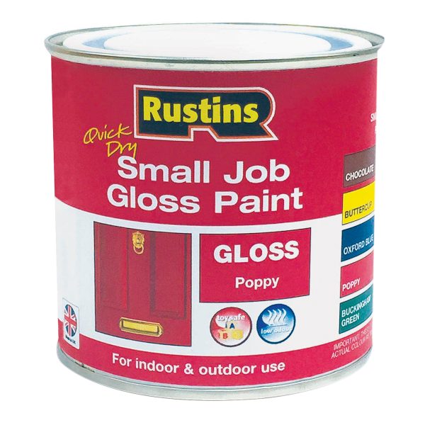RUSTINS Quick Dry Small Job Gloss Paint Poppy 250ml