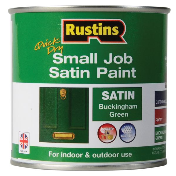 RUSTINS Quick Dry Small Job Satin Paint Buckingham Green 250ml