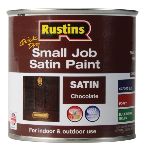 RUSTINS Quick Dry Small Job Satin Paint Chocolate 250ml