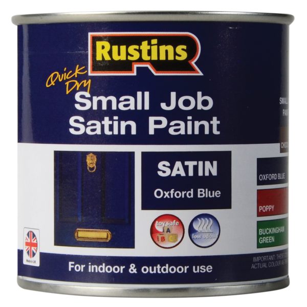 RUSTINS Quick Dry Small Job Satin Paint Oxford Blue 250ml