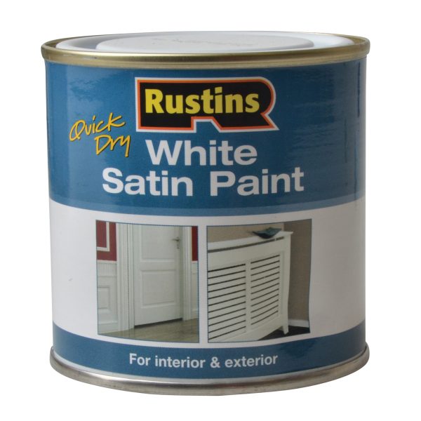 RUSTINS Quick Dry White Satin Paint 250ml