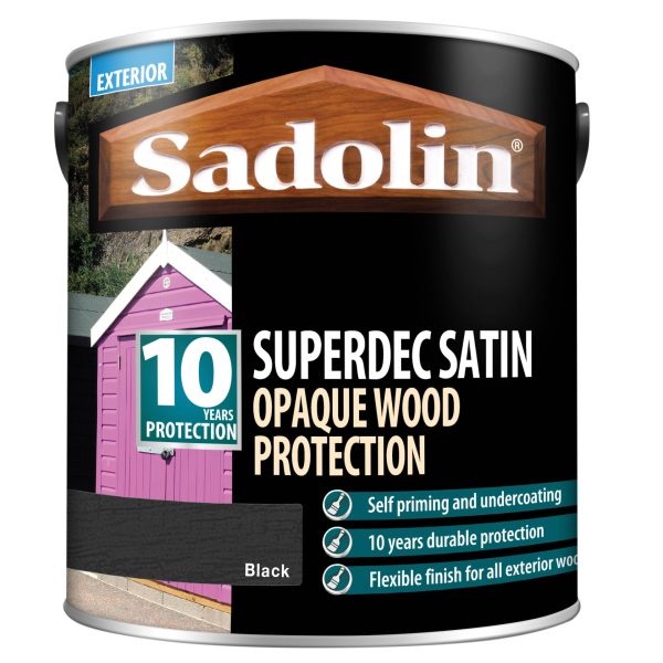SADOLIN Superdec Opaque Wood Protection Black Satin 2.5 litre