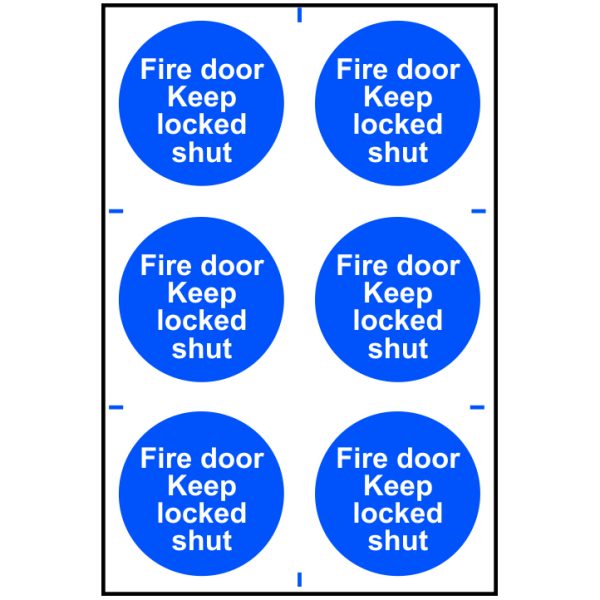 SCAN Fire Door Keep Locked Shut - PVC 200 x 300mm