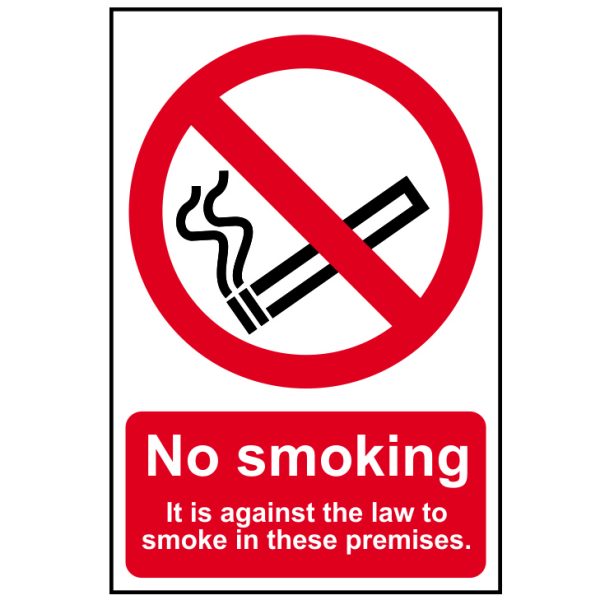SCAN No Smoking It Is Against The Law To Smoke In These Premises - PVC 200 x 300mm