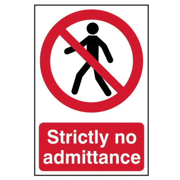 SCAN Strictly No Admittance - PVC 200 x 300mm