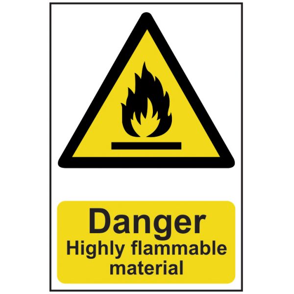 SCAN Danger Highly Flammable Material - PVC 200 x 300mm