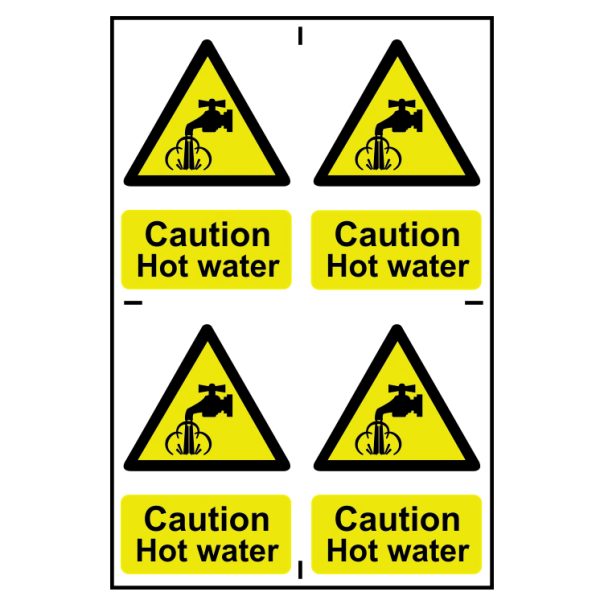 SCAN Caution Hot Water - PVC 200 x 300mm