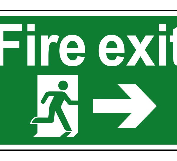 SCAN Fire Exit Running Man Arrow Right - PVC 300 x 200mm