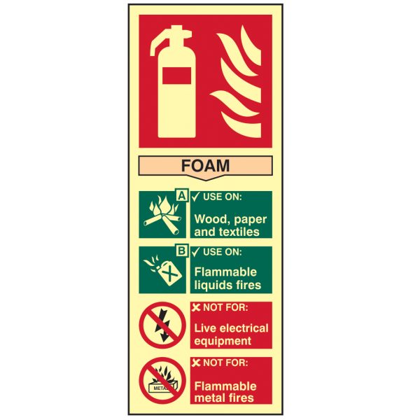 SCAN Fire Extinguisher Composite Foam - Photoluminescent 75 x 200mm