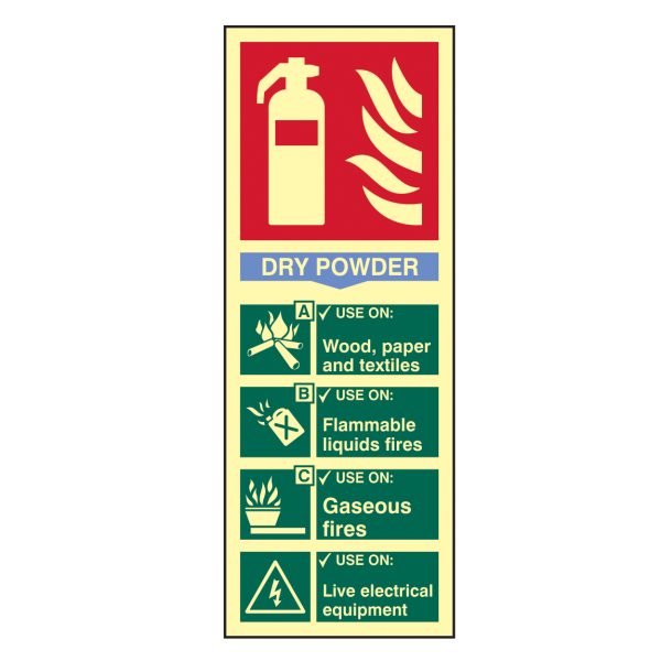 SCAN Fire Extinguisher Composite - Dry Powder - Photoluminescent 75 x 200mm