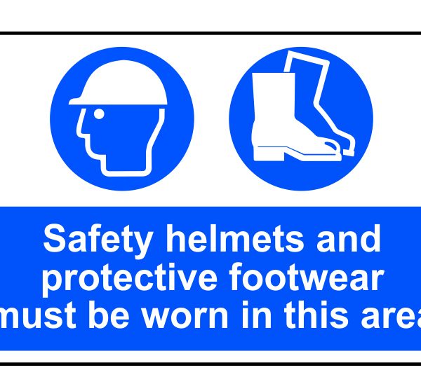 SCAN Safety Helmets + Footwear To Be Worn PVC 600 x 400mm