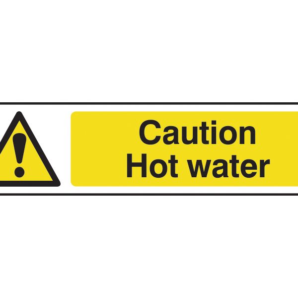 SCAN Caution Hot Water - PVC 200 x 50mm