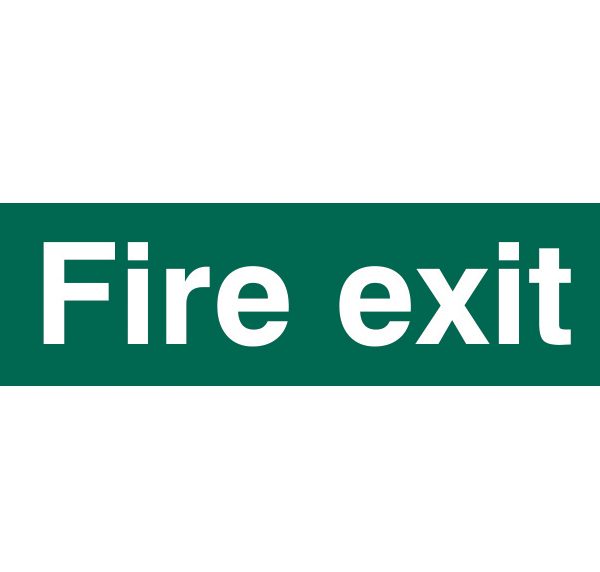SCAN Fire Exit Text Only - PVC 200 x 50mm