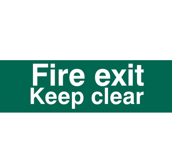SCAN Fire Exit Keep Clear Text Only - PVC 200 x 50mm