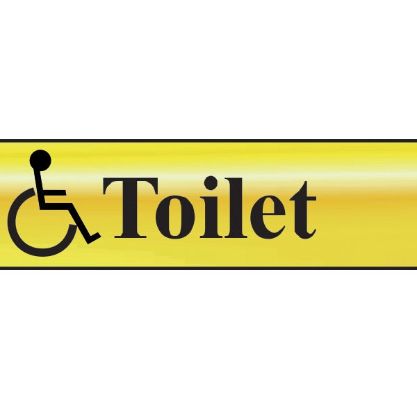 SCAN Disabled Toilet - Polished Brass Effect 200 x 50mm