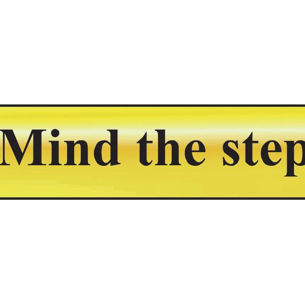 SCAN Mind The Step - Polished Brass Effect 200 x 50mm