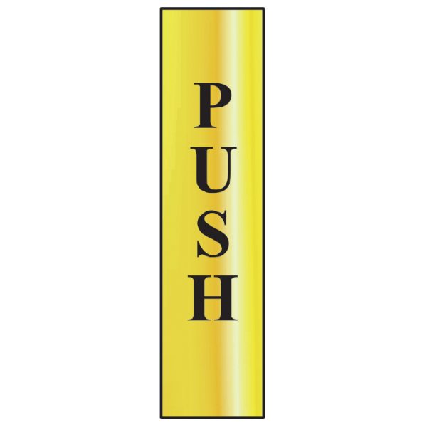 SCAN Push Vertical - Polished Brass Effect 50 x 200mm
