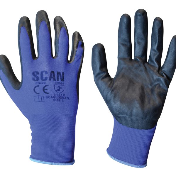 SCAN Max - Dexterity Nitrile Gloves - L (Size 9)