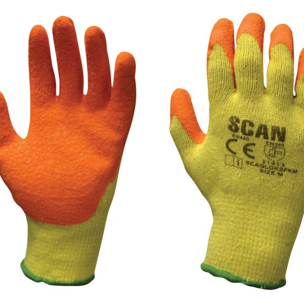SCAN Knitshell Latex Palm Gloves - M (Size 8)