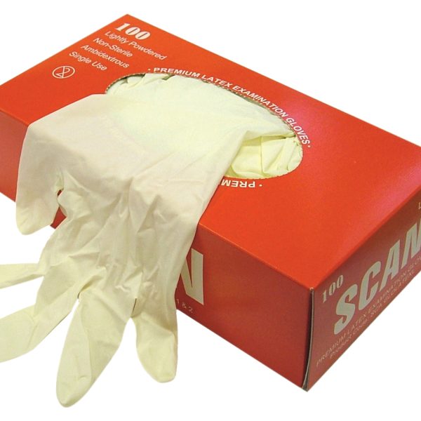 SCAN Latex Gloves - Large (Box 100)