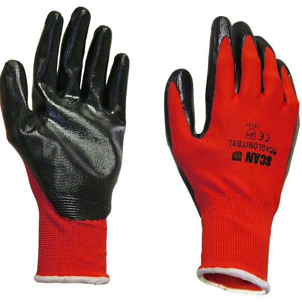 SCAN Nitrile Coated Knitted Gloves - L (Size 9)