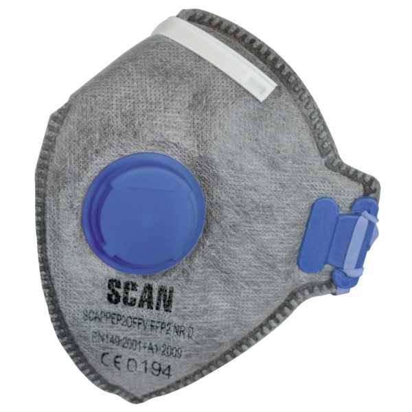 SCAN Fold Flat Disposable Odour Mask Valved FFP2 Protection (Pack 3)