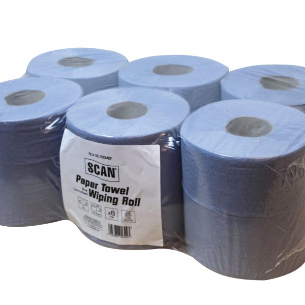 SCAN Paper Towel Wiping Roll 2-Ply 176mm x 150m (Pack 6)