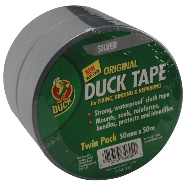 Duck Tape® Original 50mm x 50m Silver (Twin Pack)