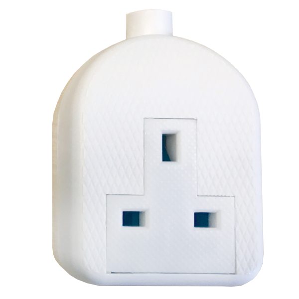 White Trailing Extension Socket 13A 1-Gang