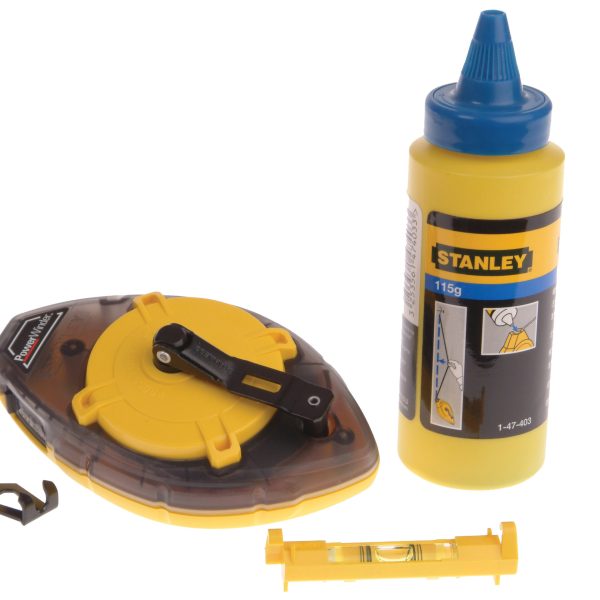 STANLEY® Hand Tools Power Winder Chalk Line 30m, Chalk & Level