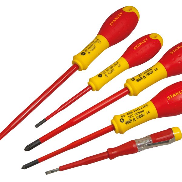 STANLEY® Hand Tools FatMax® VDE Insulated Screwdriver Set, 5 Piece Plusminus