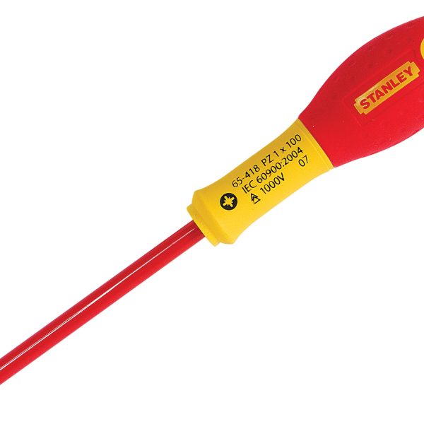 STANLEY® Hand Tools FatMax® VDE Insulated Screwdriver Pozidriv Tip PZ1 x 100mm