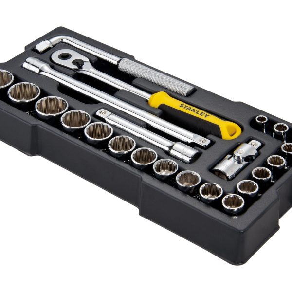 STANLEY® Hand Tools 1/2in Drive 12 Point Metric Socket Module 23 Piece