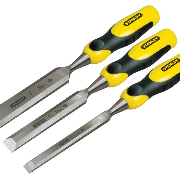 STANLEY® Hand Tools DYNAGRIP™ Bevel Edge Chisel with Strike Cap Set, 3 Piece