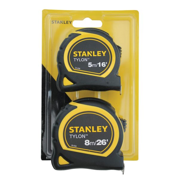 STANLEY® Hand Tools Tylon™ Pocket Tapes 5m/16ft + 8m/26ft (Twin Pack)