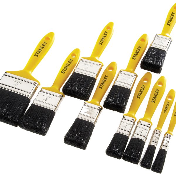 STANLEY® Hobby Paint Brush Set of 10 12(2) 25(2) 38(3) 50(2) & 75mm