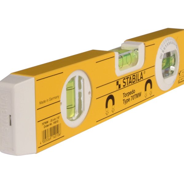 STABILA 70TMW Torpedo Level 26cm Magnetic Base & Rotatable Angle Vial