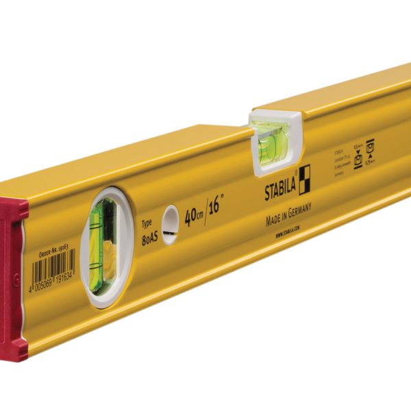 STABILA 80 AS Spirit Level 2 Vial 19163 40cm