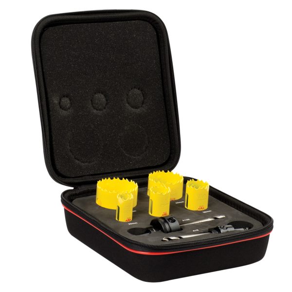 STARRETT KDC05021 Deep Cut Bi-Metal Electrician's Holesaw Kit, 7 Piece