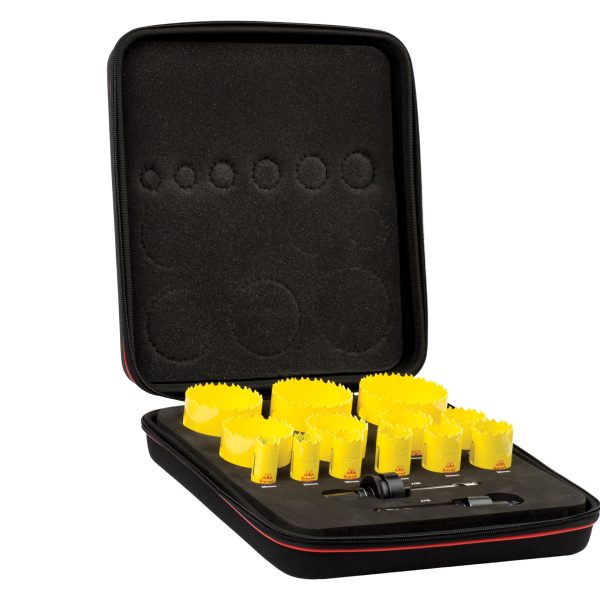 STARRETT KDC13021 Deep Cut Bi-Metal Universal Holesaw Kit, 15 Piece