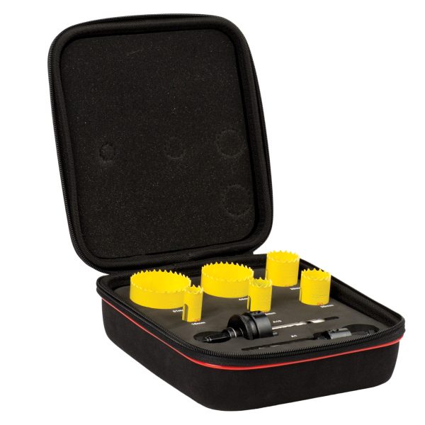 STARRETT KFC06022 Fast Cut Bi-Metal Electrician's Holesaw Kit, 8 Piece