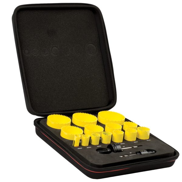STARRETT KFC14021 Fast Cut Bi-Metal Universal Holesaw Kit, 16 Piece