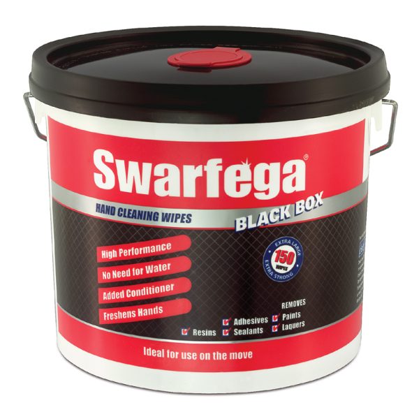 SWARFEGA SBB150W Black Box? Heavy-Duty Trade Hand Wipes (150)