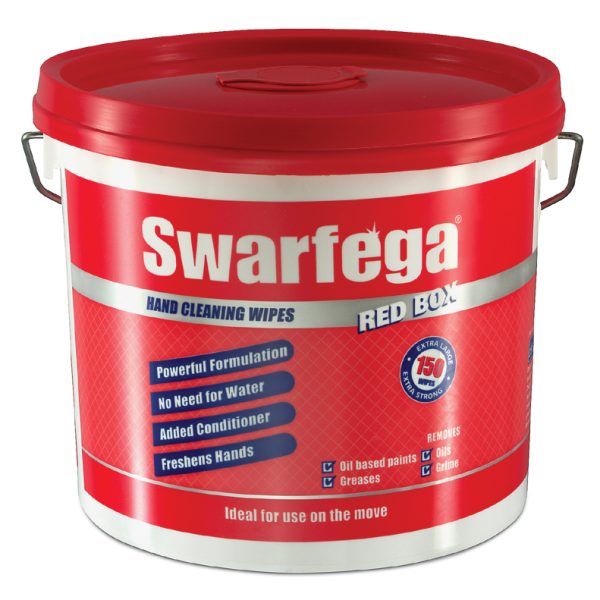 SWARFEGA SRB150W Red Box? Heavy-Duty Trade Hand Wipes (150)