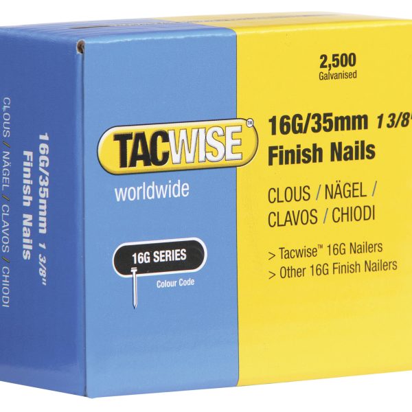 16 Gauge Straight Finish Nails 38mm Pack 2500