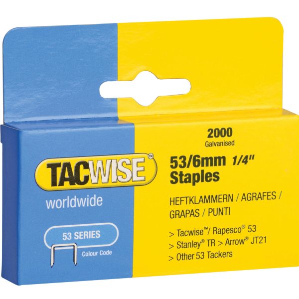 53 Light-Duty Staples 6mm (Type JT21  A) Pack 2000