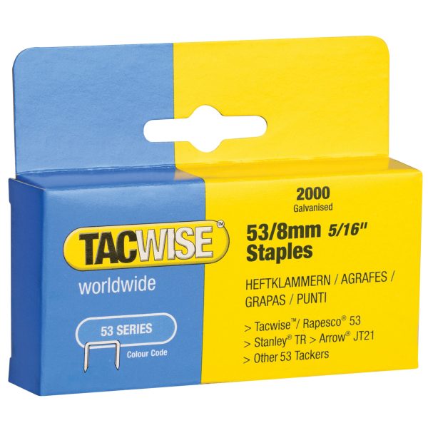 53 Light-Duty Staples 8mm (Type JT21  A) Pack 2000