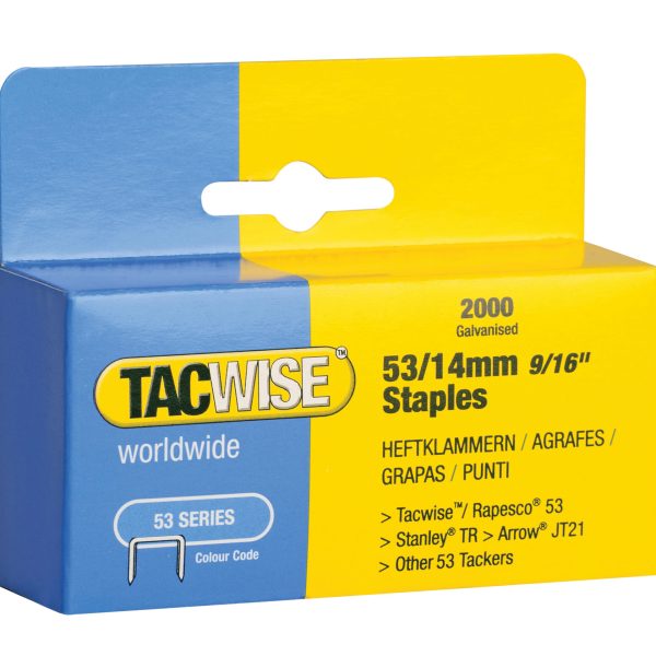 53 Light-Duty Staples 14mm (Type JT21  A) Pack 2000